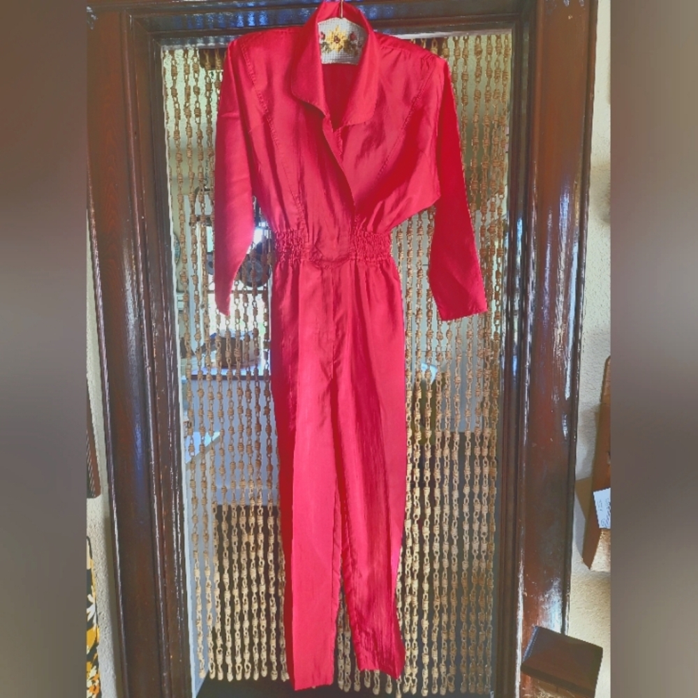 Joan Walters Red Jumpsuit size 4